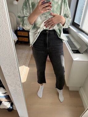 High-Rise Black/Grey Women's Jeans